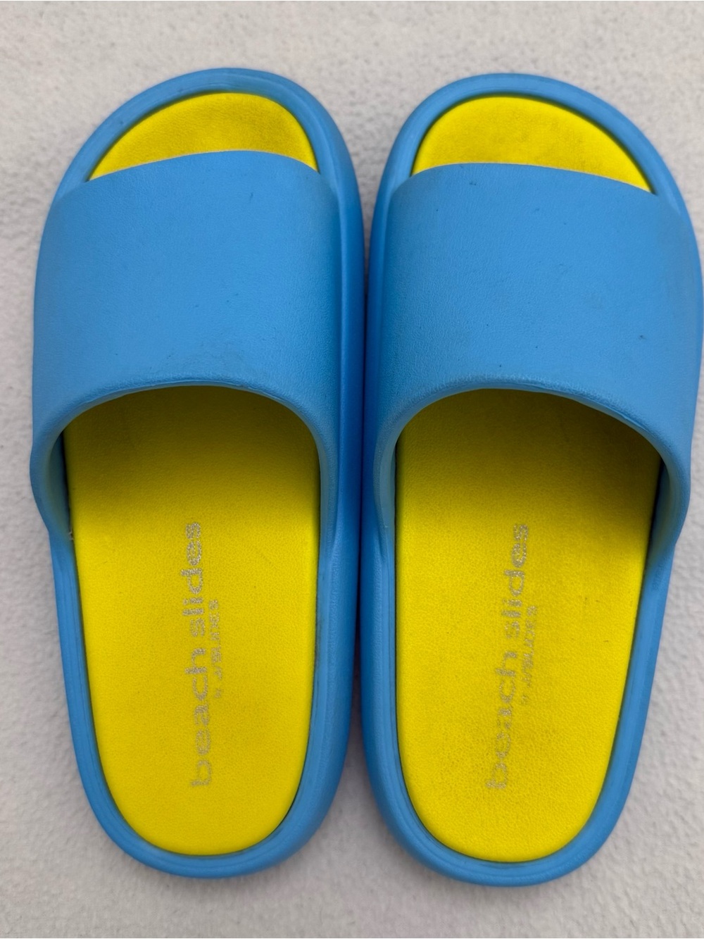 J Slides Beach Slides Blue Yellow Platform Slide Sandals